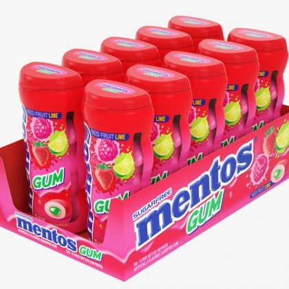 Mentos Pocket Bottle Pure red fruit lime 14 pcs (Pack of 10)